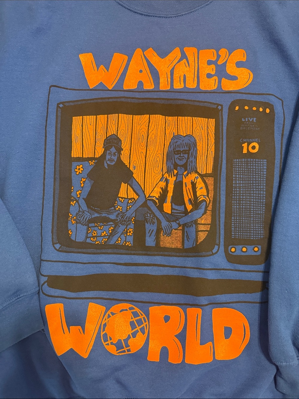 Cheatin Snakes 🐍Wayne's World Blue Graphic Crewneck Sweatshirt - RARE - Picture 2 of 5